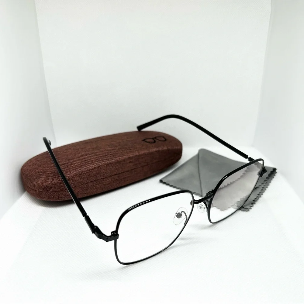 Black Frame Blue Light Blocking Optical Glasses with Hard Case